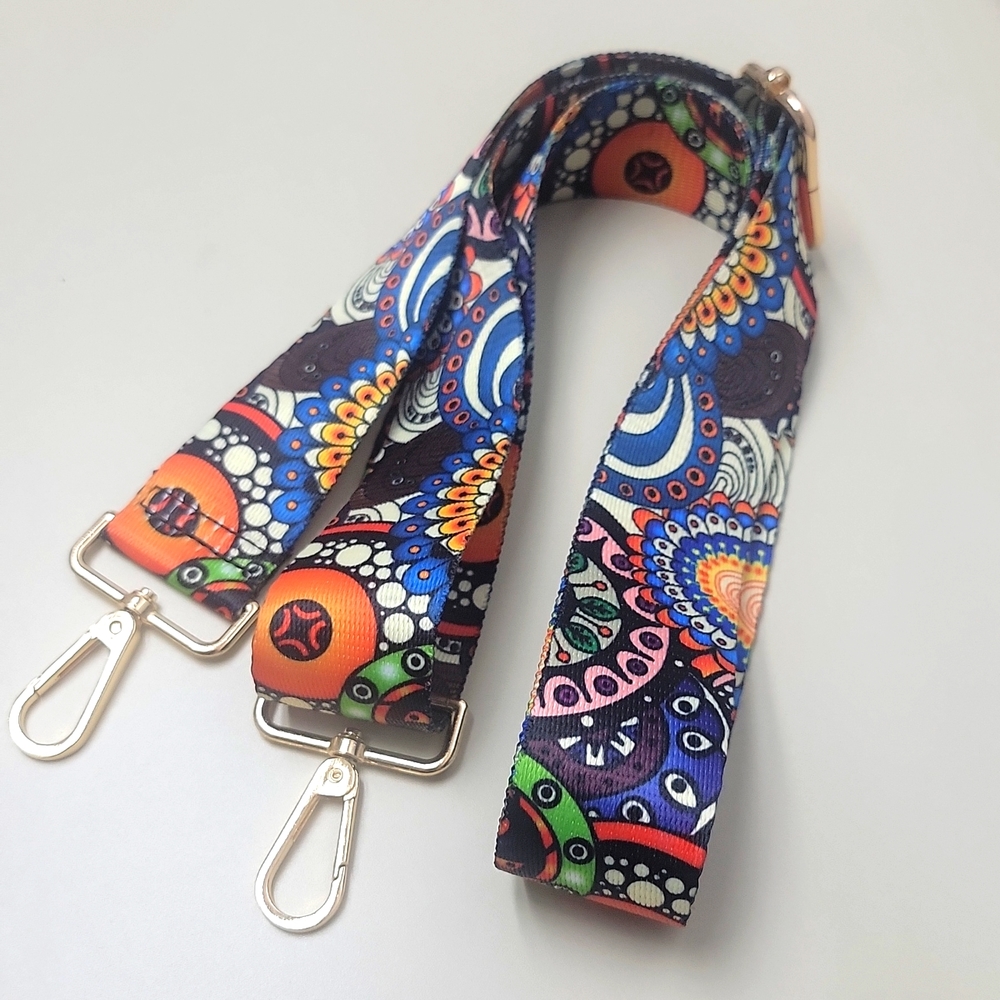 Adjustable Geometric Pattern Shoulder Strap Expandable 45"